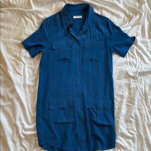 Equipment Silk Blue Midi Dress